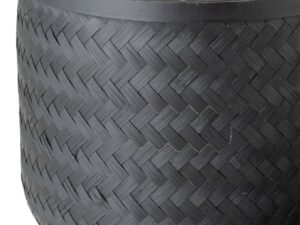 Bloempot Saandir Bamboe Zwart H76 cm - Set van 3