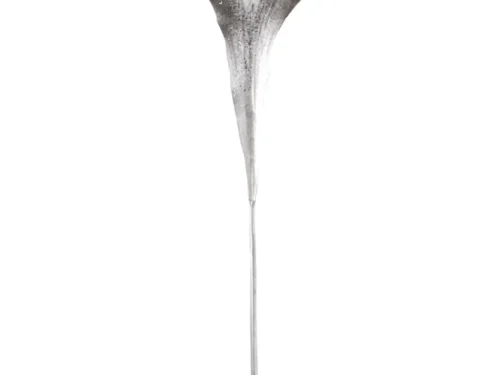 Woonaccessoire Nauvio Zilver, smal takgewei met glitterende zilverafwerking op lange steel