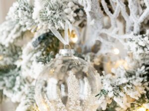 Kerstballen Rilon Glas Transparant - Set van 4