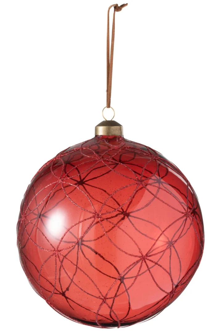 Kerstballen Costea Glas Rood - Afbeelding 3