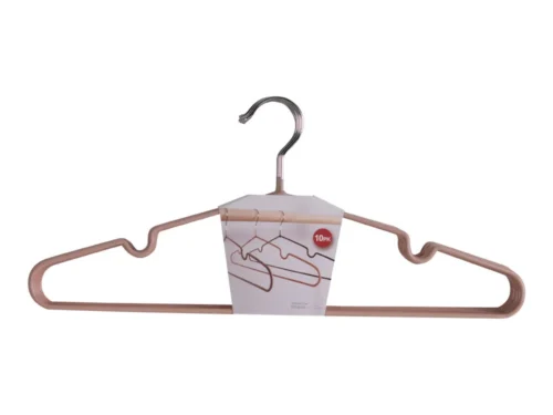 Decoratiehanger Firmone metaal rosé, set van 10 met stevige, compacte kledinghangers