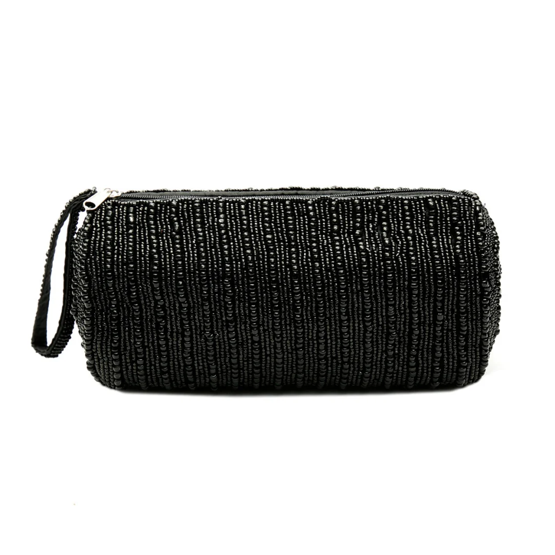 Decoratie Raulval Zwart etui met kralen, zwarte afwerking en polsriem voor pennen en make-up