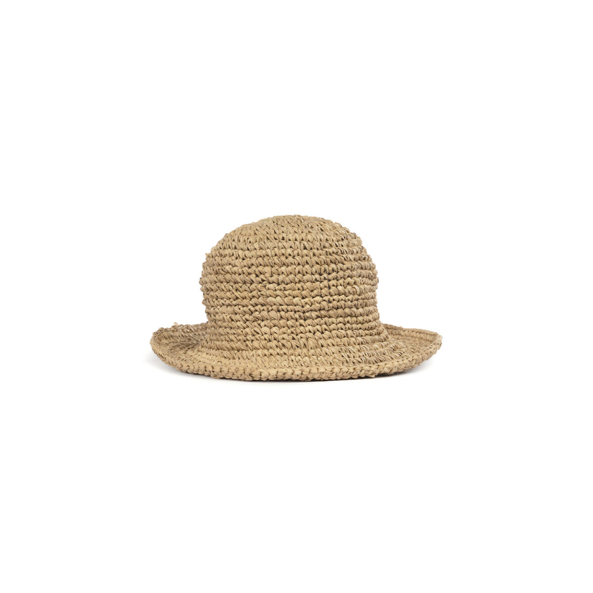 Decoratie Keilvor van naturel zeegras, ronde handgevlochten woonaccessoire met brede rand