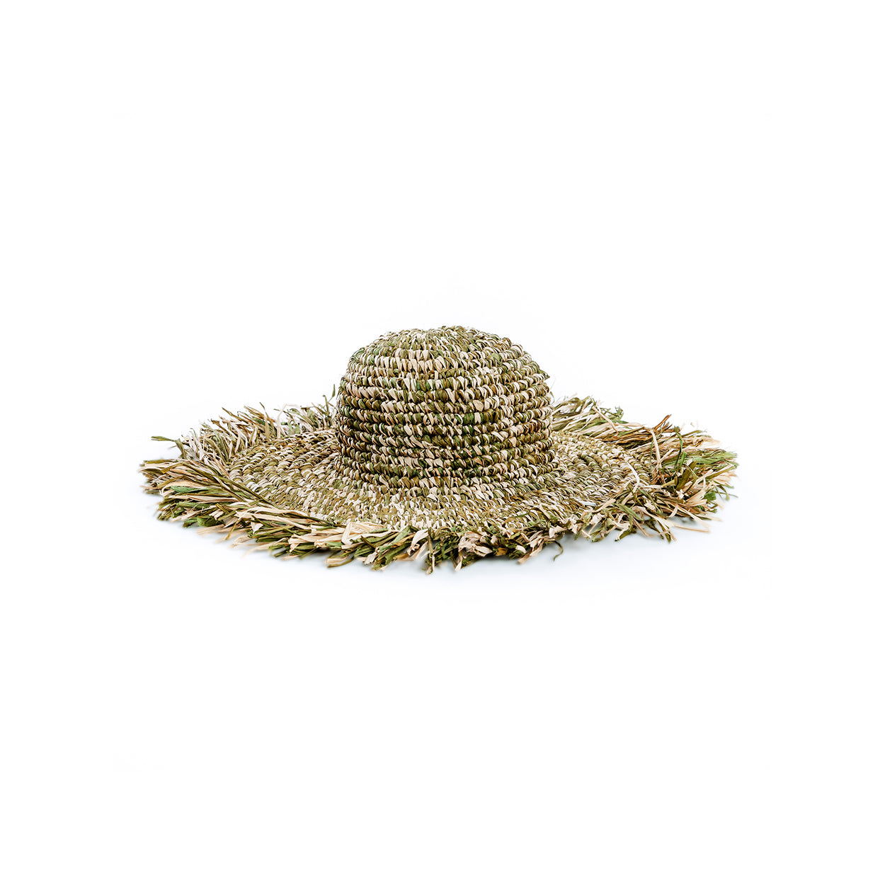 Woonaccessoire Klarenbeek raffia hoed in naturel groen met brede rand en luchtige, organische look