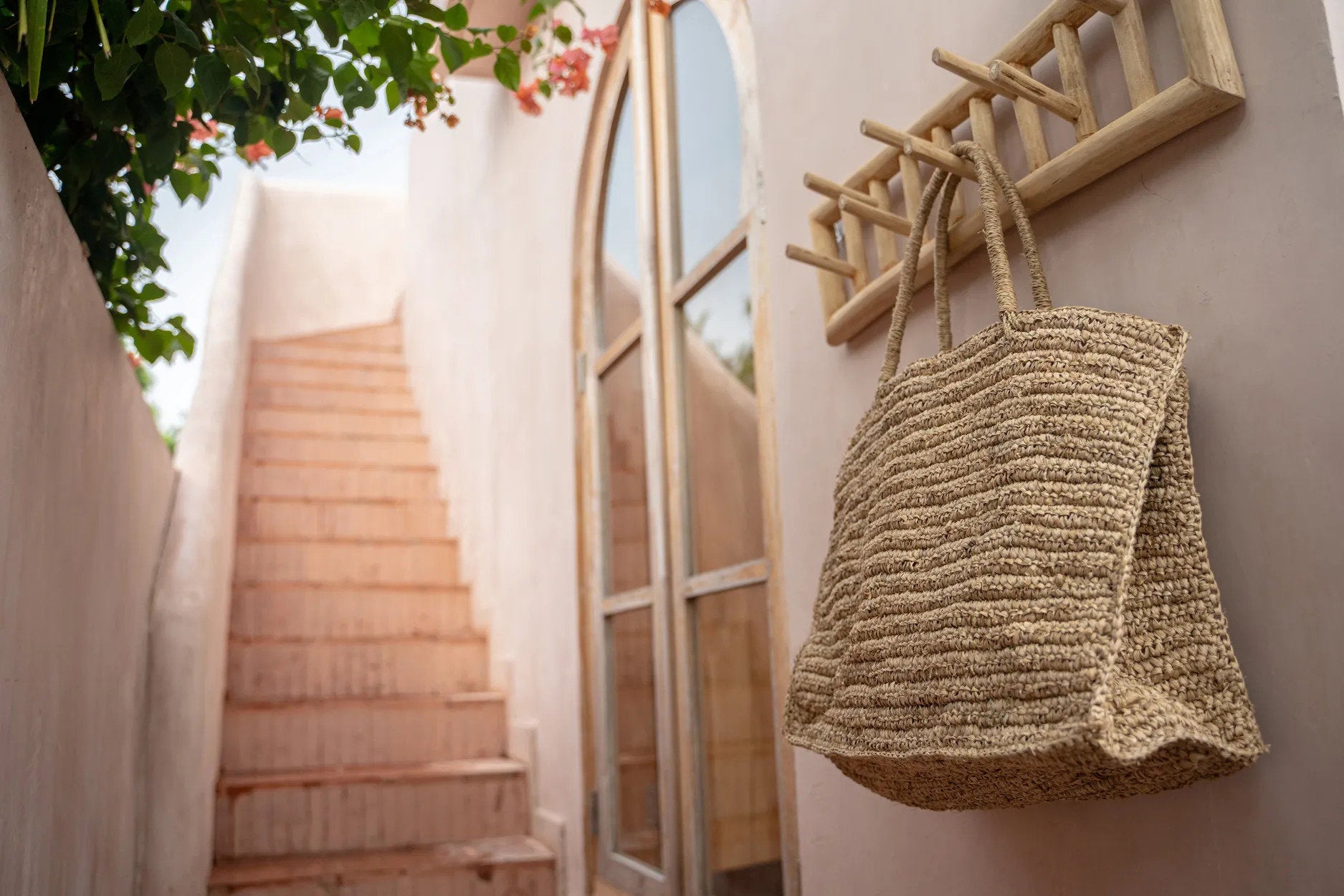 Tas Skiessak Raffia Naturel - Afbeelding 11