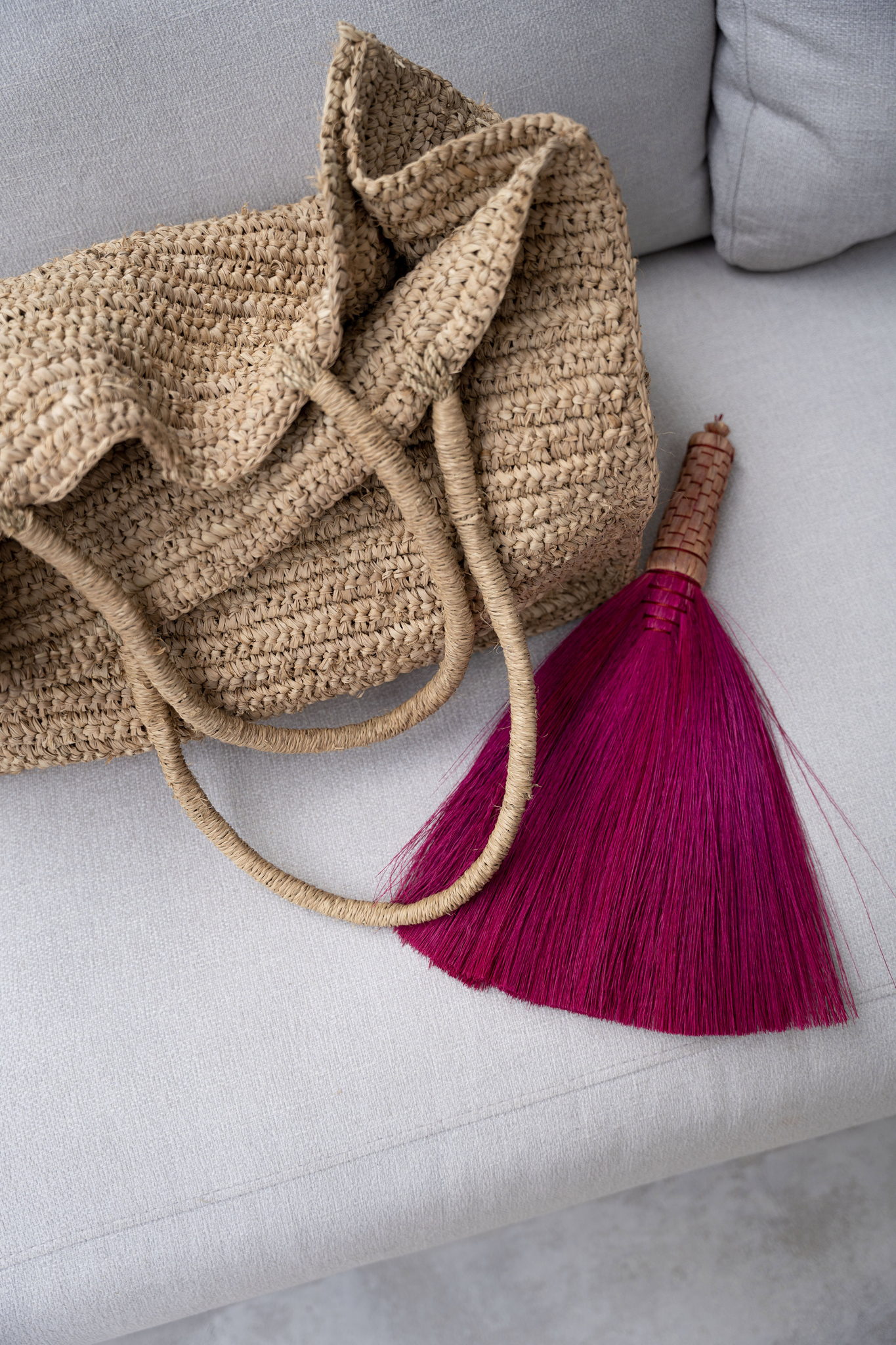 Tas Skiessak Raffia Naturel - Afbeelding 4