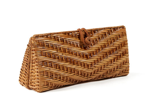 Woonaccessoire Londe rotan clutch naturel, handgeweven met klepsluiting