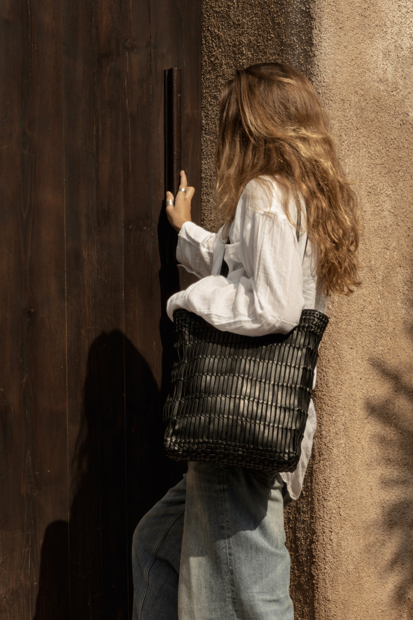 Tas Stasella Leer Zwart - Afbeelding 2