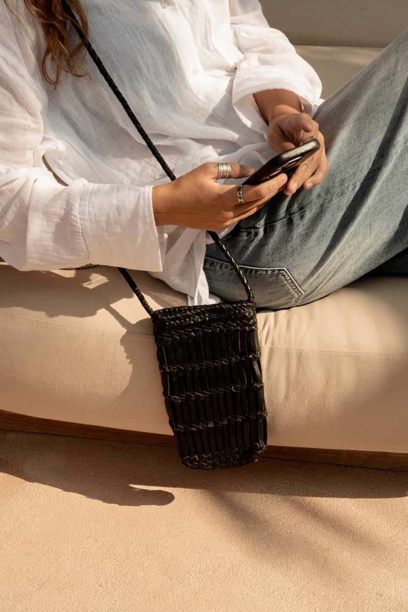 Woonaccessoire Gensio Leer Zwart - Afbeelding 2
