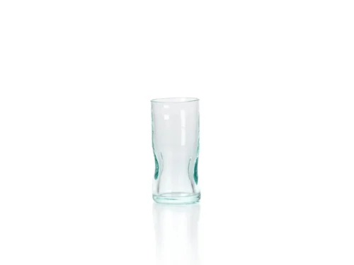 Shotglas Stemone Glas Blauw van gerecycled glas met blauwgroene tint en gripvlakken