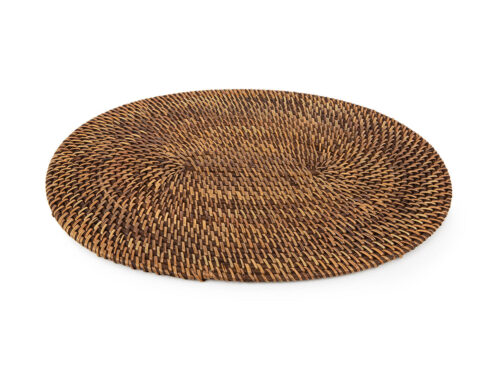 Placemat Poosesta Rotan Naturel, ovale handgeweven placemat in naturel bruin met warme, zichtbare textuur