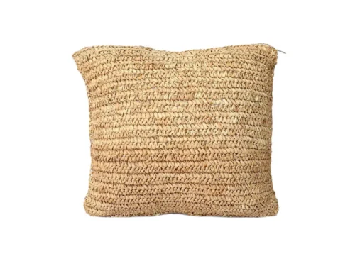 Kussenhoes Kleilvon Naturel 40x40 cm van handgeweven raffia in natuurlijke boho-stijl