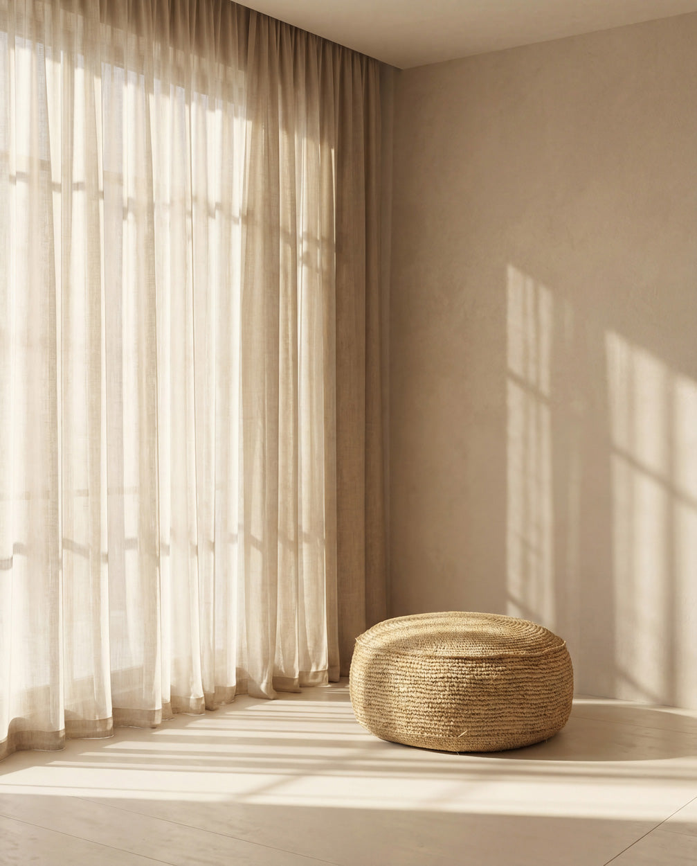 Poef Diennol Raffia Naturel - Afbeelding 2