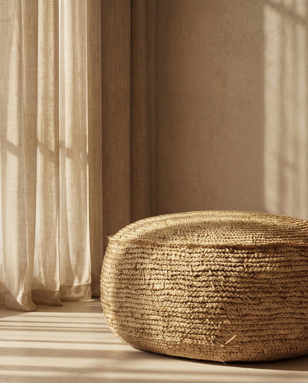 Poef Diennol Raffia Naturel - Afbeelding 3