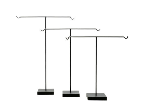 Sleutelhanger Treibella Metaal Zwart set van 3 met drie hoogtes en minimalistische haken op voet