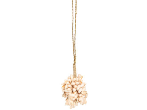Gordijn Klaunsy Roze schelpenhanger met touw, handgemaakt en bohemisch decoratief accent