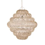 Hanglamp Proonund Rotan Ø102 cm, handgevlochten naturel rotan met luchtige laagjes en warme uitstraling