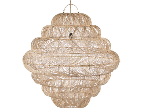 Hanglamp Proonund Rotan Ø102 cm, handgevlochten naturel rotan met luchtige laagjes en warme uitstraling