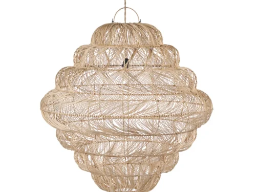 Hanglamp Proonund Rotan Ø102 cm, handgevlochten naturel rotan met luchtige laagjes en warme uitstraling