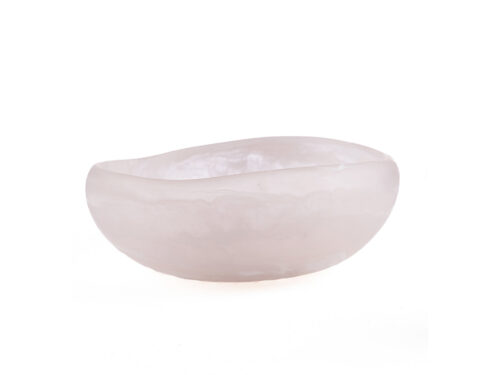 Kom Panea polyresin roze-witte kom met organische vorm en gladde afwerking