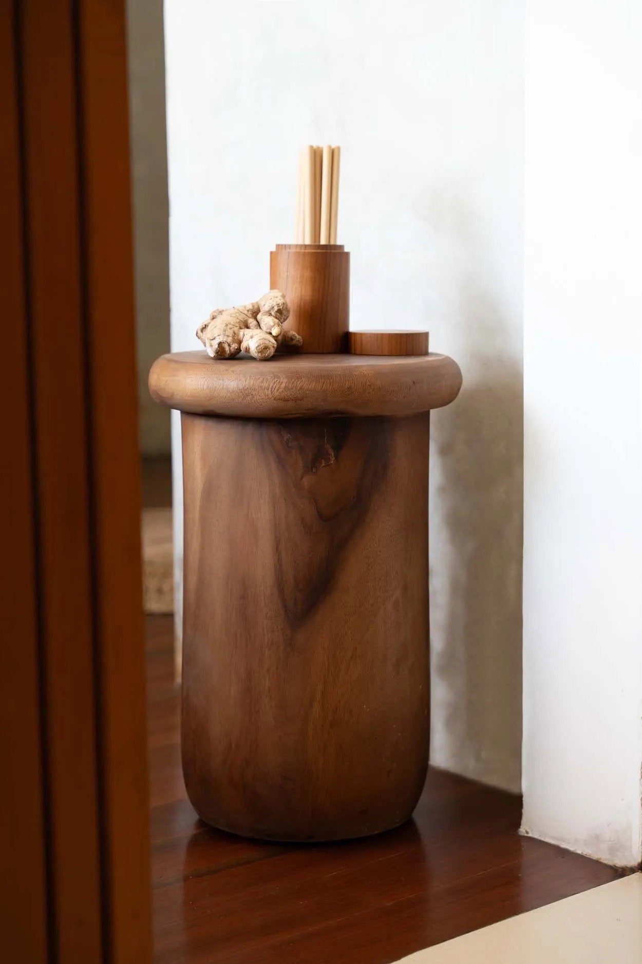 Teakwortelpot Portland Teak Naturel H12 cm - Afbeelding 4