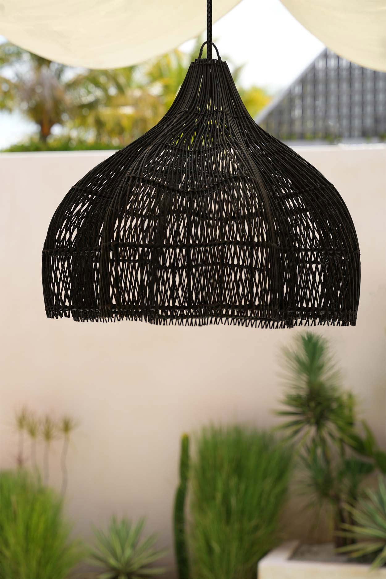 Decoratiehanger Flaastil Rotan Zwart - Afbeelding 2