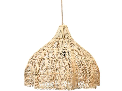 Decoratiehanger Groldesta rotan naturel, handgeweven hanglamp met open structuur en warme look
