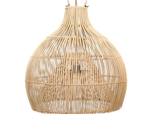 Kreeftenvalhanger Sistand rotan hanglamp naturel met handgevlochten vaasvorm en luchtig design
