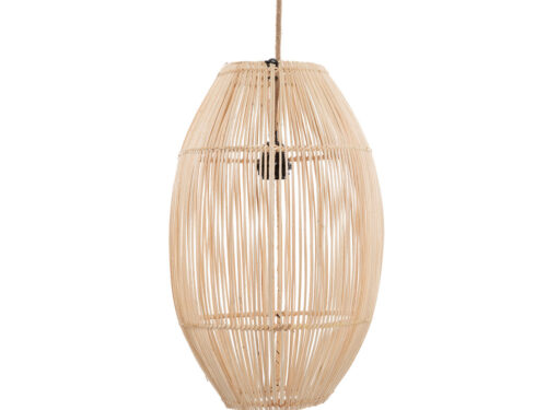 Hanglamp Stultia Rotan met naturel cilindervormige kap voor warme, sfeervolle lichtbanen