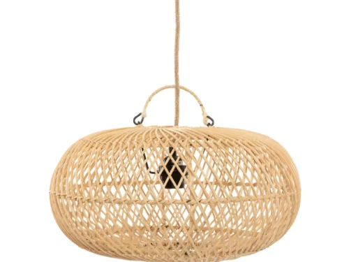 Decoratiehanger Holtum rotan naturel, handgeweven ronde open structuur voor boho interieur