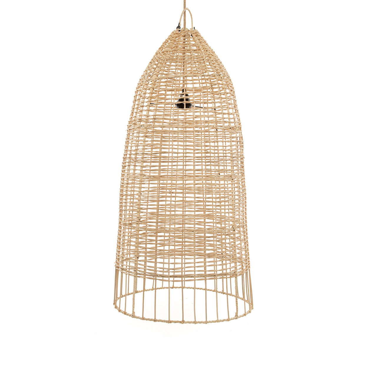 Hanglamp Slielto rotan Ø45 cm met open geweven, natuurlijke kap en warme uitstraling
