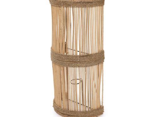Wandlamp Cennis Rotan met naturel gevlochten rotan en cilindervormige kap voor warme sfeerverlichting