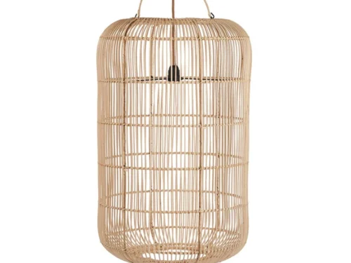Hanglamp Skoollen Rotan met handgeweven naturel kap en luchtige, organische structuur
