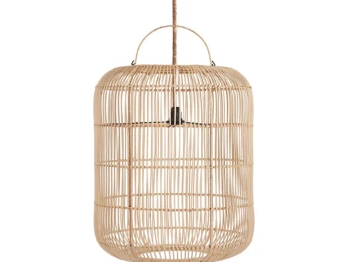 Decoratiehanger Numis van naturel rotan met handgevlochten open structuur en warme uitstraling