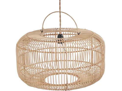 Hanglamp Laadora rotan met organische vorm en naturel afwerking