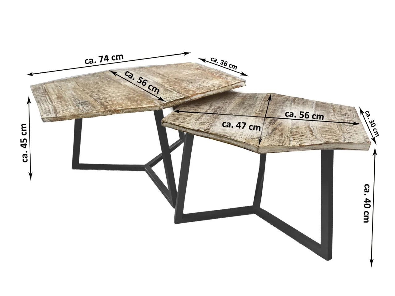 Salontafel Daammena Metaal - Set van 2 - Afbeelding 3