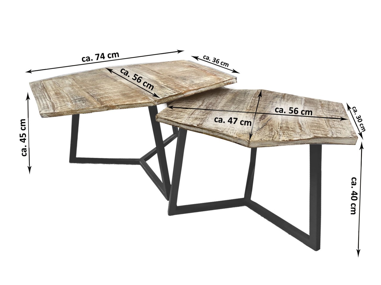 Salontafel Russol Metaal - Set van 2 - Afbeelding 4