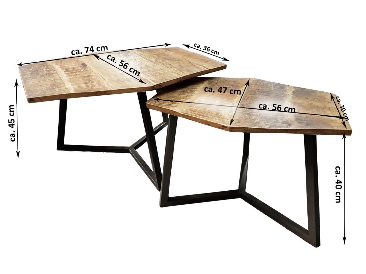 Salontafel Seibura Metaal - Set van 2 - Afbeelding 3