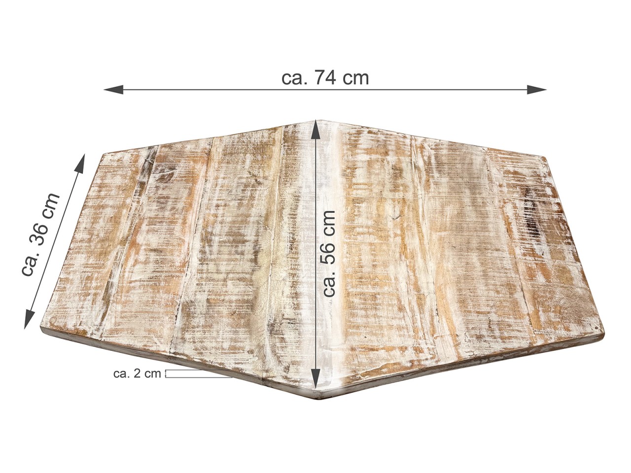 Tafelblad Piltena Mangohout 74x56 cm - Afbeelding 3