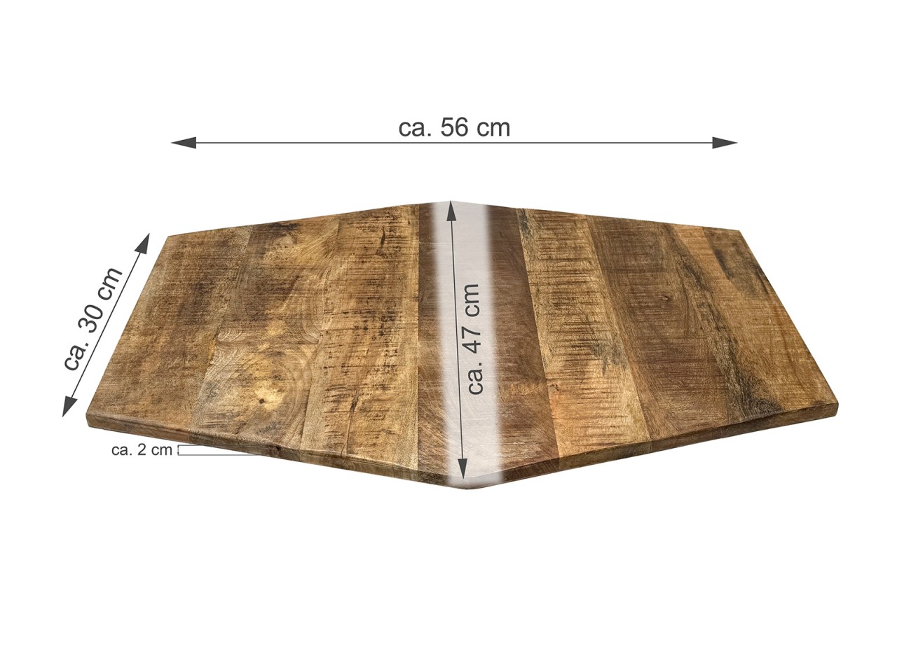 Tafelblad Honsi Mangohout 74x56 cm - Afbeelding 3
