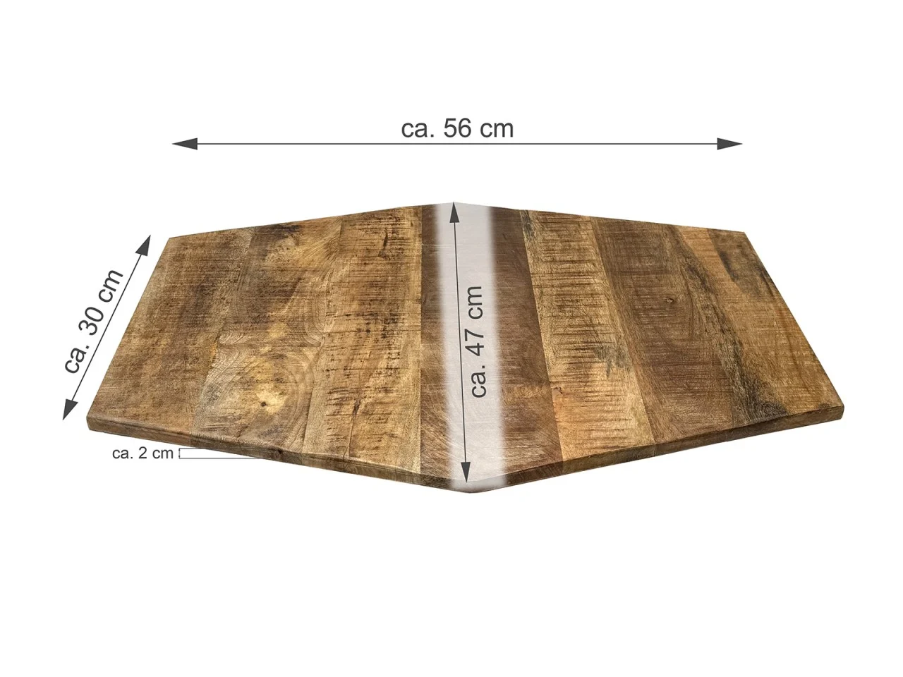 Tafelblad Honsi Mangohout 74x56 cm - Afbeelding 3