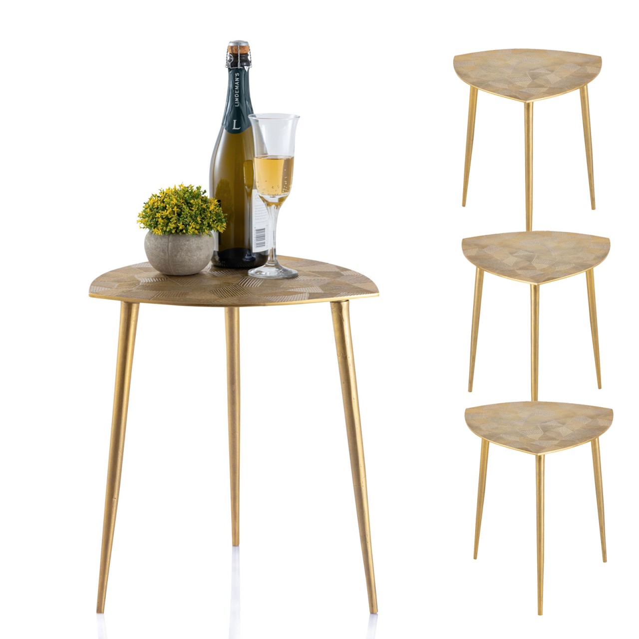 Bijzettafel Nissane Metaal 45 cm - Set van 4