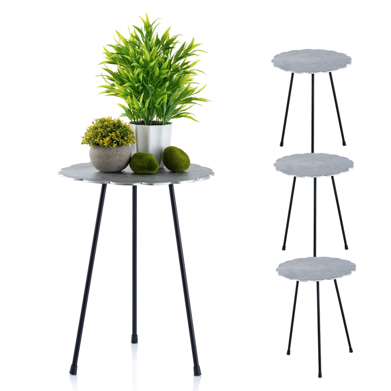 Bijzettafel Lurdon Aluminium Ø35 cm - Set van 4