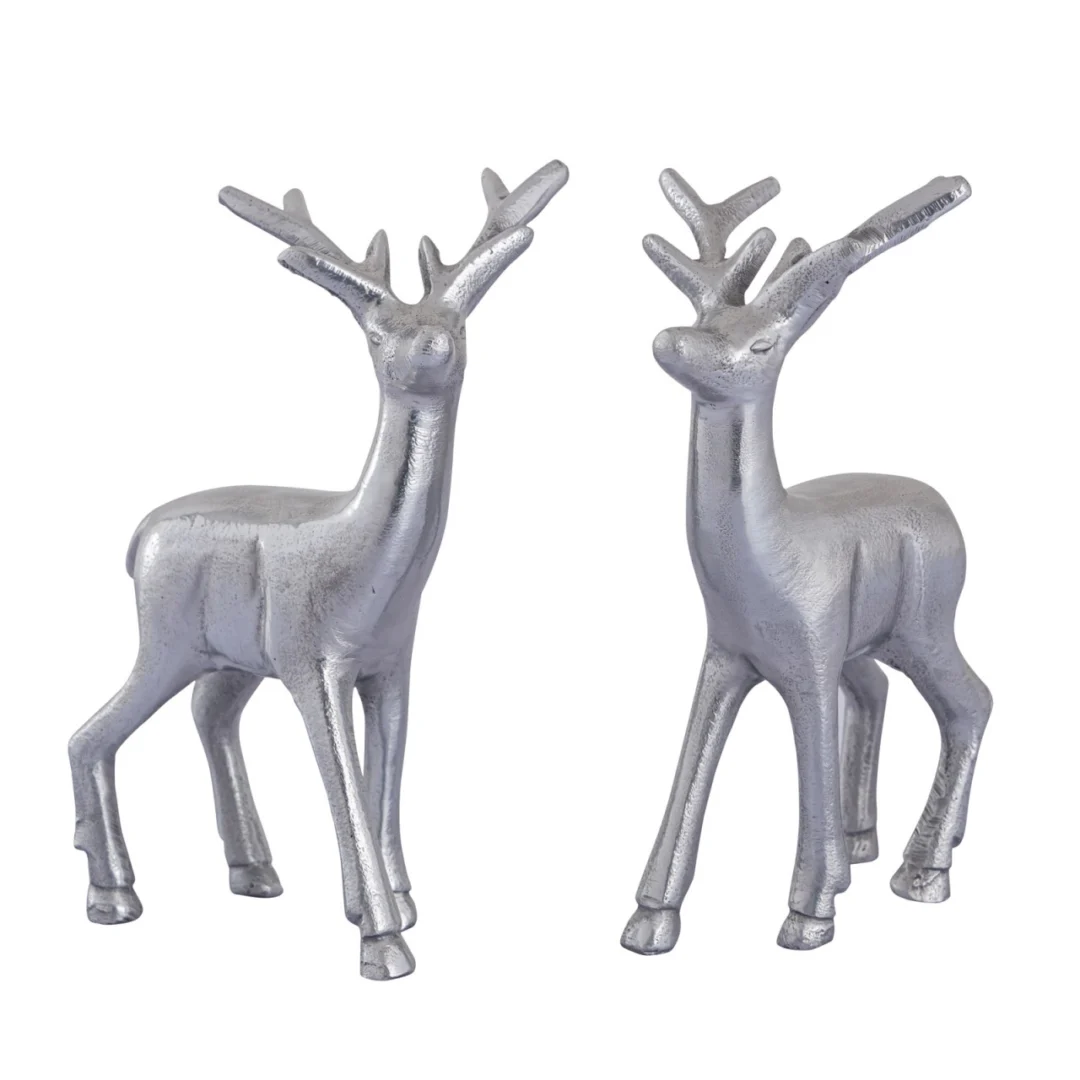 Beeld Gelvum Aluminium Zilver H20 cm - Set van 2 - Afbeelding 3