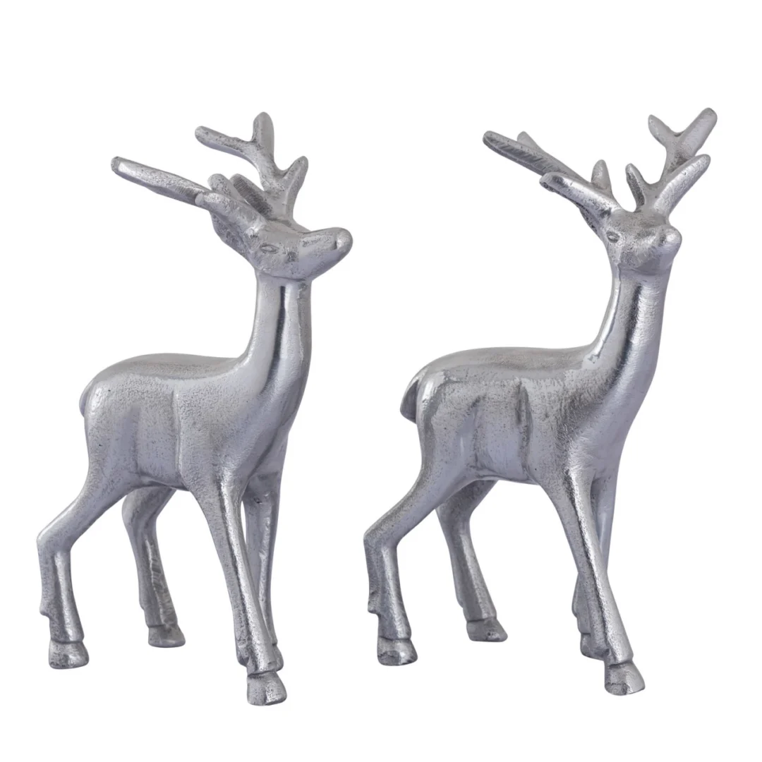 Beeld Gelvum Aluminium Zilver H20 cm - Set van 2 - Afbeelding 4