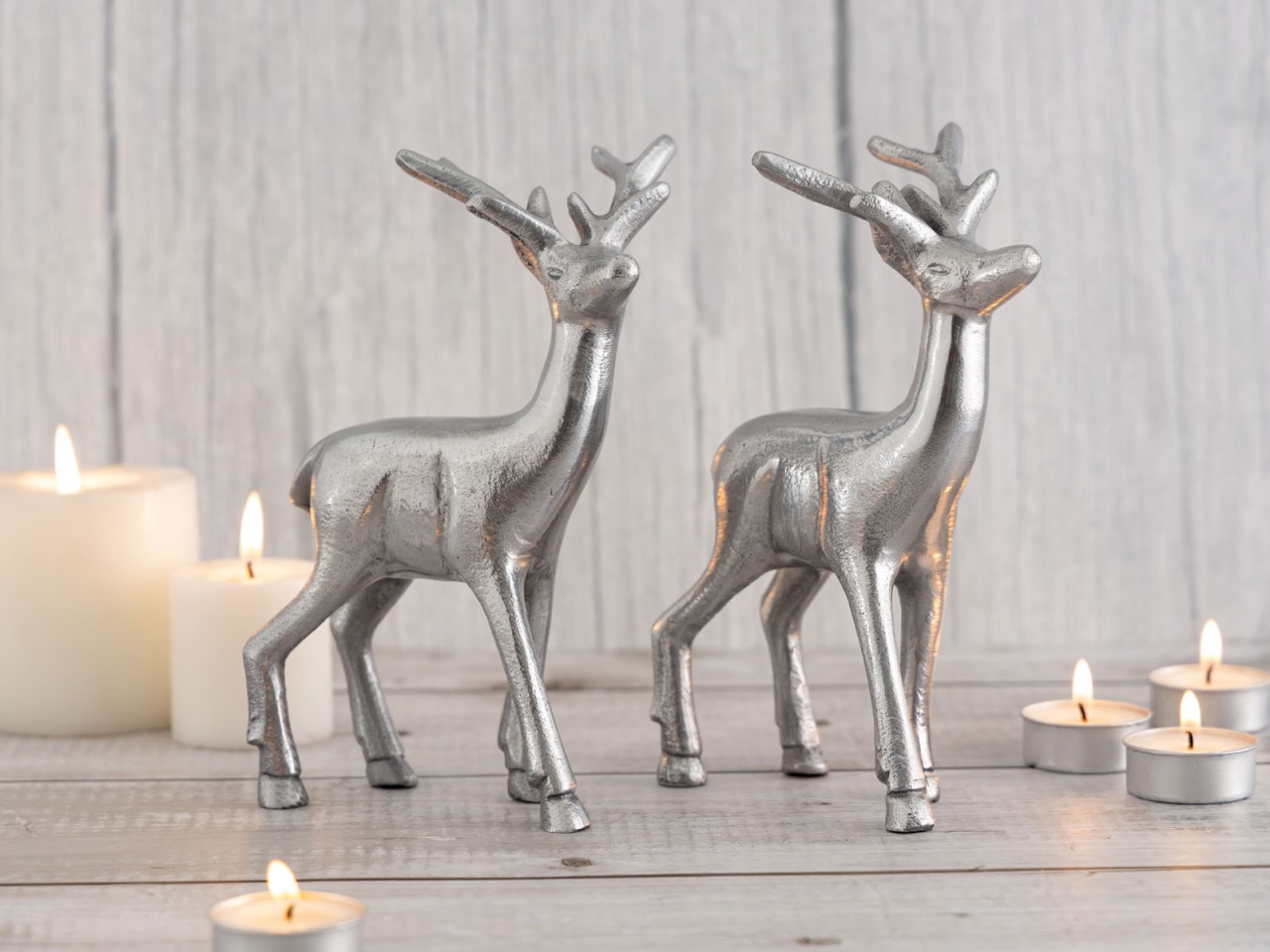 Beeld Gelvum Aluminium Zilver H20 cm - Set van 2 - Afbeelding 6