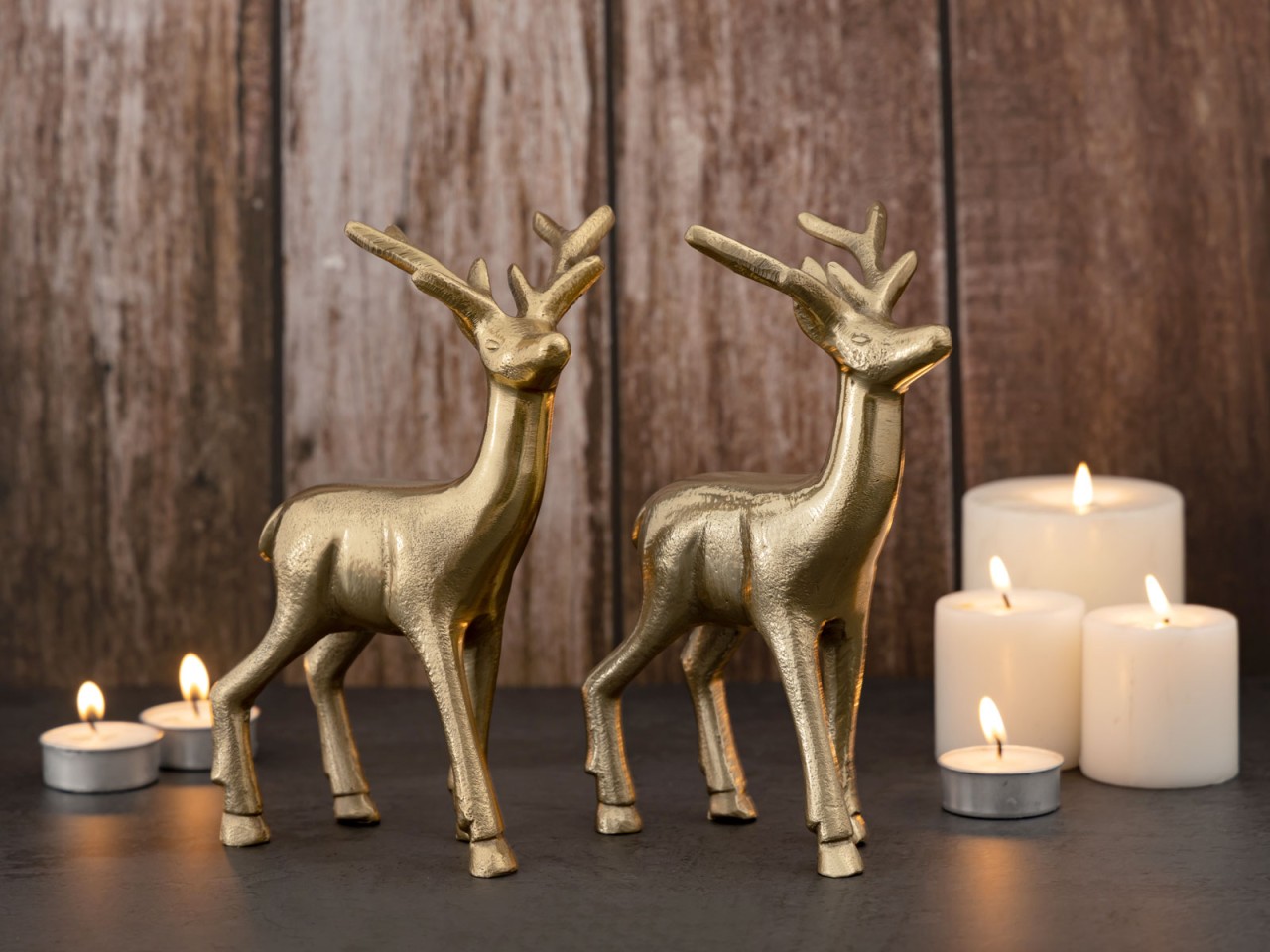 Beeld Klaaskek Aluminium Zilver H20 cm - Set van 2 - Afbeelding 7