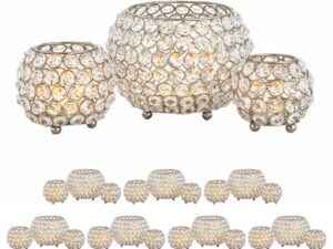 Kandelaar Stollik Kristalglas Zilver Ø15 cm - Set van 24