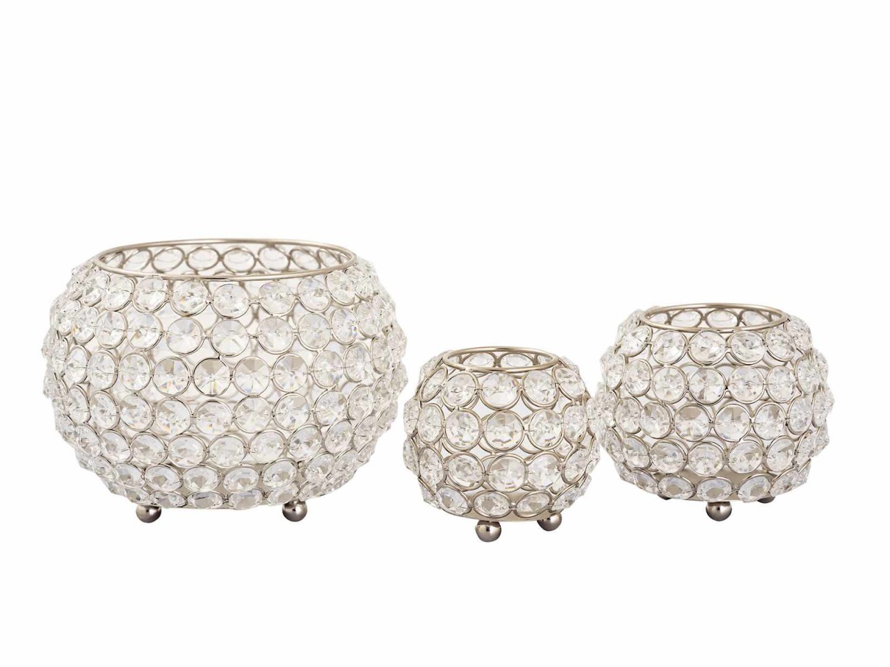 Kandelaar Stollik Kristalglas Zilver Ø15 cm - Set van 24 - Afbeelding 3