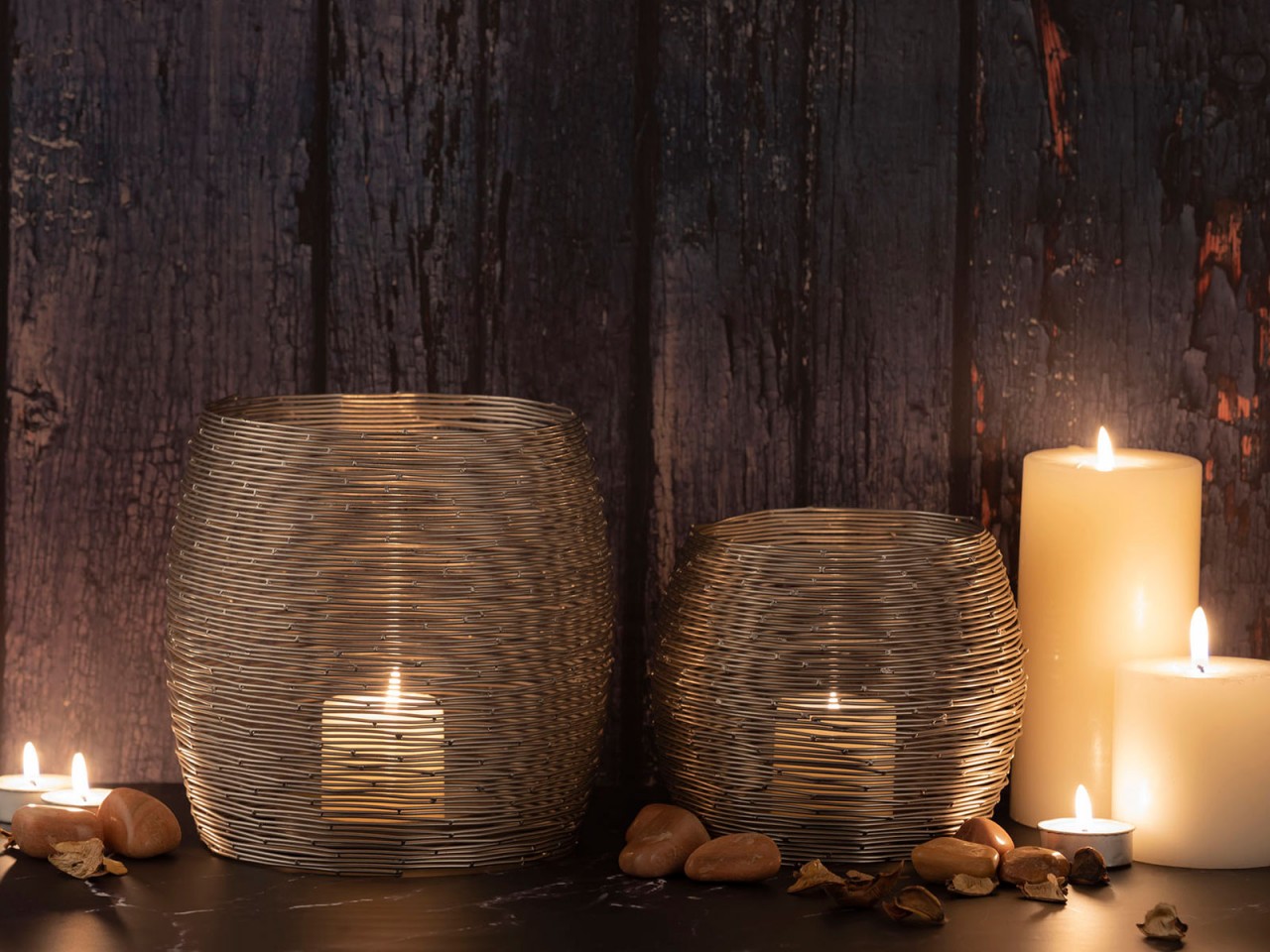 Kandelaar Sloolvine Zilver Ø16 cm - Set van 2 - Afbeelding 3